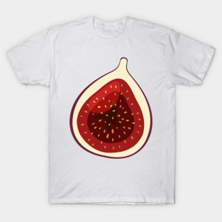 Juicy figs and leaves, exotic fruits pattern print T-Shirt